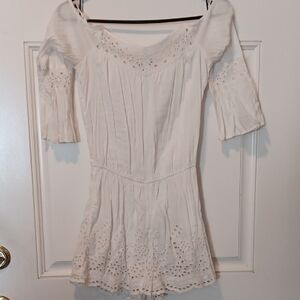 Elegant White Eyelet Dress